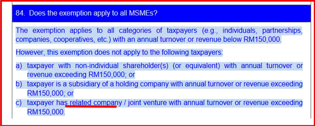 84 Does the examption apply to all MSMEs