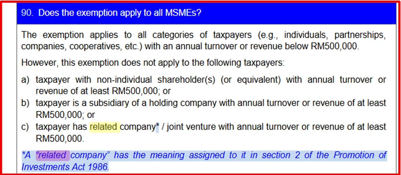 90 Does the exemption apply to all MSMEs