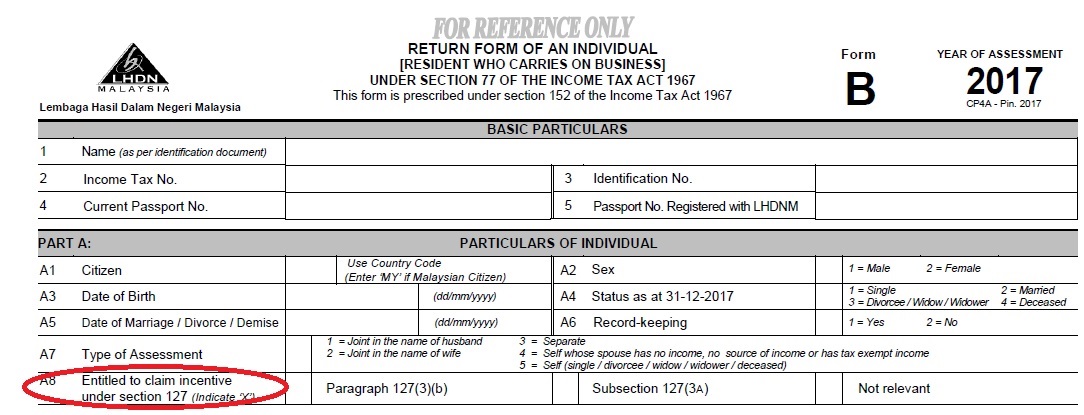 Ya2017 Form Be B 最新be表格 多了哪些扣税项目