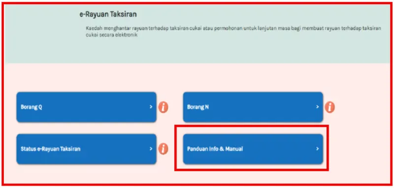 e-Rayuan Taksiran User Manual Download location image